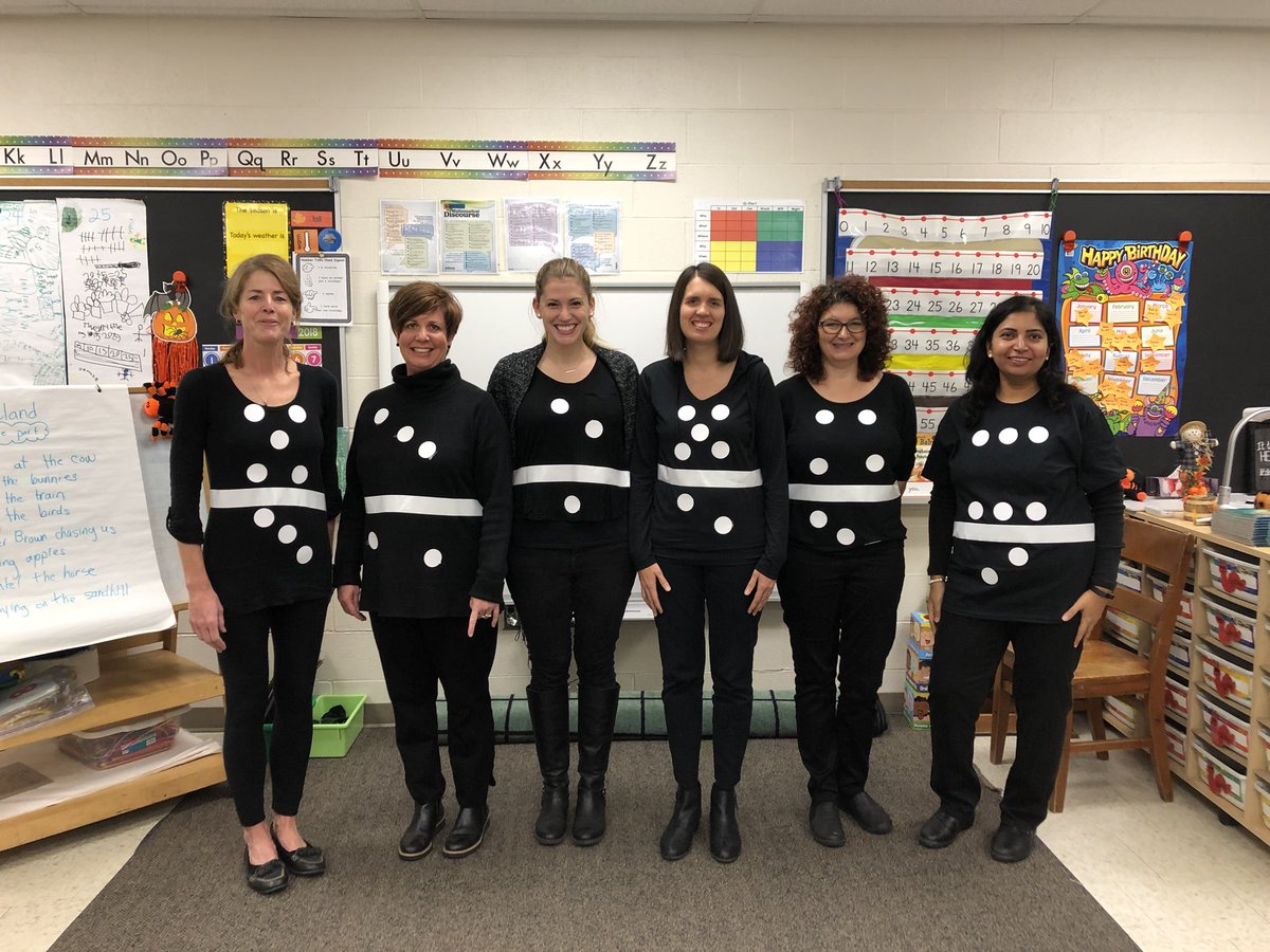 mrs_scott_1's tweet image. Happy Halloween from the Woodland Heights Grade 1/2 teachers! Our number talk from today: How many dots in all on Mrs. Scott and Mrs. Mittal? #TVDSBMath #woodlandheights
