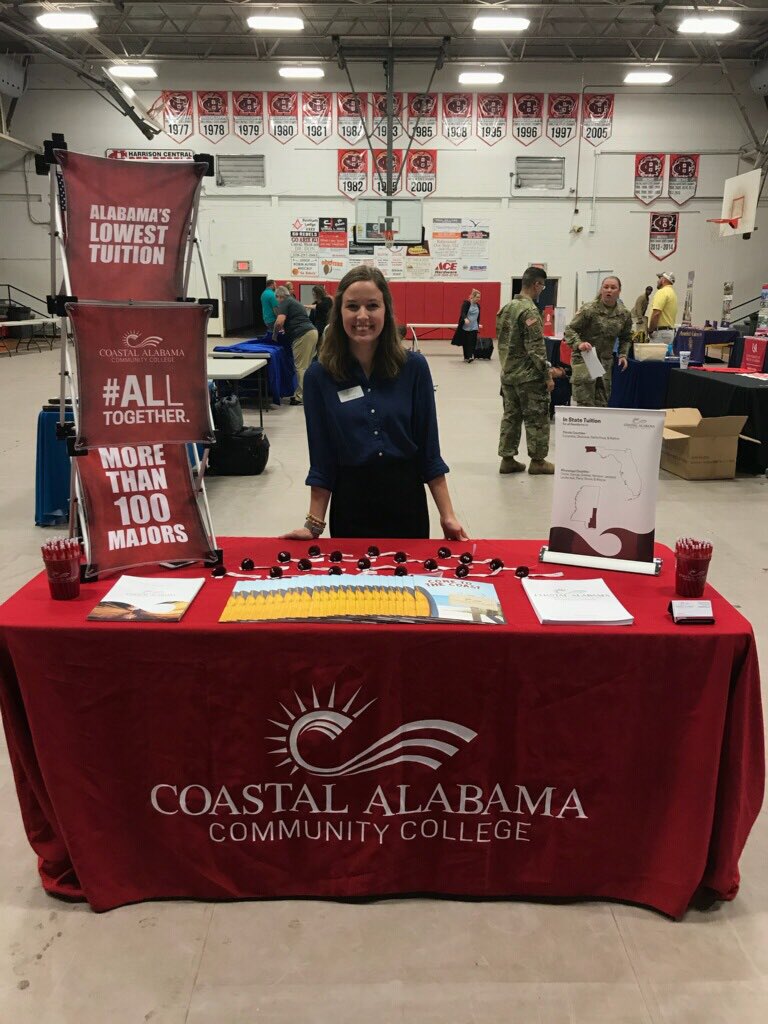 CA_Admissions's tweet photo. Look who is in Mississippi today!
Did you know certain counties in MS get in-state tuition??  
•Clarke 
•George 
•Greene 
•Harrison 
•Jackson 
•Lauderdale 
•Perry 
•Stone 
•Wayne  
#Instatetuition #CoastalAlabama  
#Collegefairs https://t.co/2OzDIovTiw