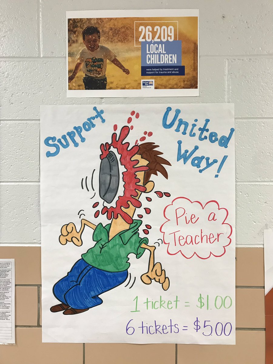 lufflighthouse's tweet photo. The Luff Student Lighthouse Team is excited to kick off our United Way campaign next week! @lufflions will buy raffle tickets to pie a teacher. Our goal is $500! #luffpride #isdstrong @UnitedWay https://t.co/0dxm06upP5