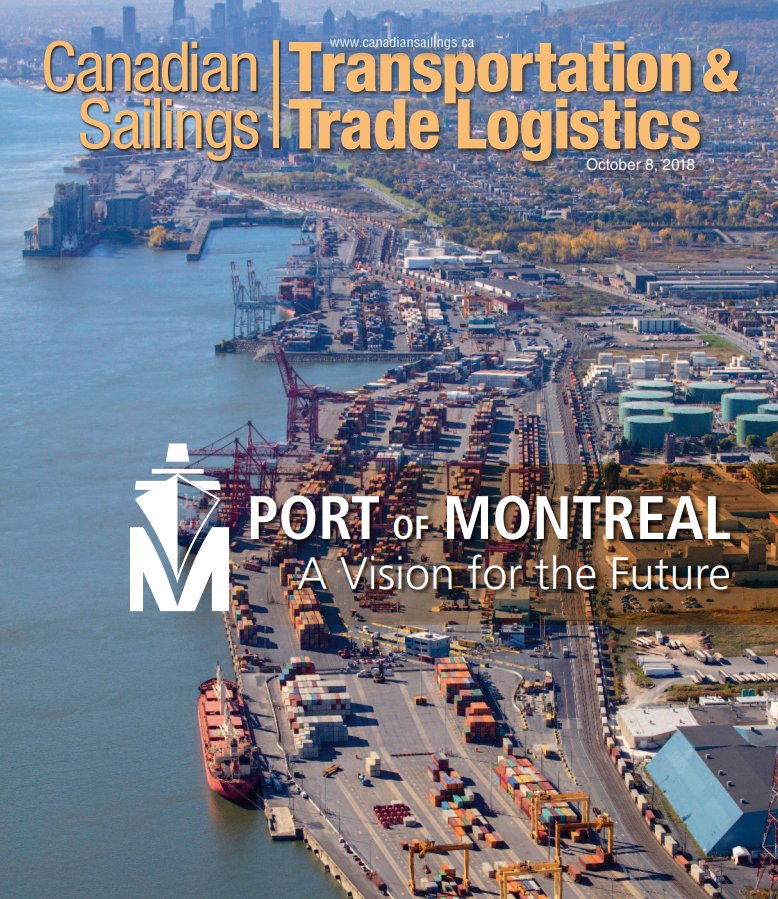 PortMTL's tweet photo. À lire dans le Canadian Sailings : Le #PortMTL, une vision pour l'avenir. (en anglais seulement) ---> https://t.co/CjCc2lNjUi
---
To read in @CanSailings: Port of Montreal, a vision for the Future. ---> https://t.co/CjCc2lNjUi
#ContrecoeurTerminal #ShipDifferent https://t.co/SSJIkO6VdP