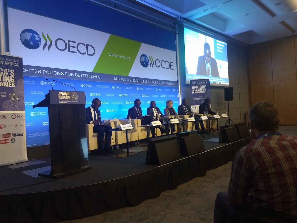 Thehounsell's tweet photo. An experienced line up of panelists for the session on Africa and Migration: Deconstructing Biases @OECD_Centre International Economic Forum on Africa. 'Brain gain' and migrants as a driver of economic growth clearly evident in the discussion. #AfricaForum https://t.co/UUdgyZLaqF
