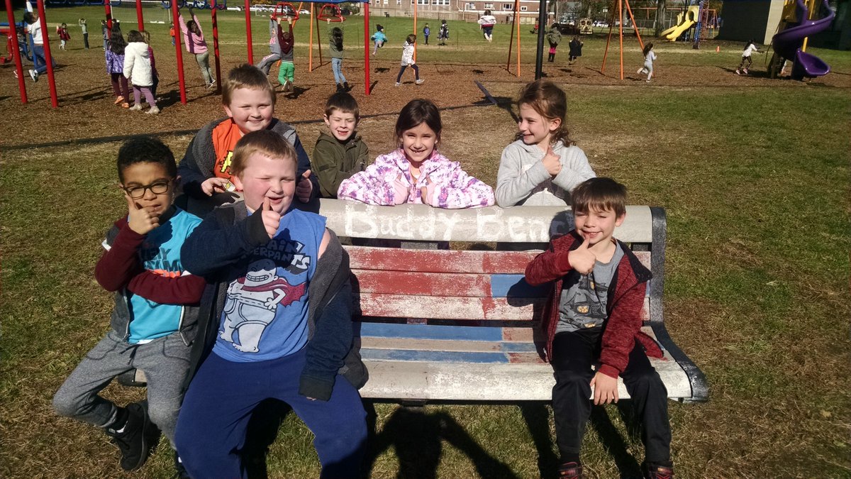 A bunch of super cool second grade buddies on the buddy bench at MPES. Visit our MPES web page and go to Keenan's Corner to learn about the buddy benches and to read the students' writing from the month of October focused on the Carmel 6C of Compassion.