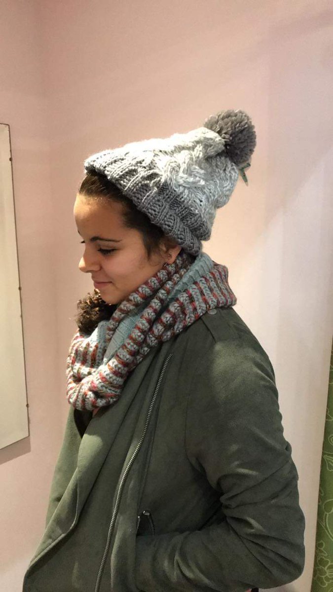 #Halfterm modelling 😍🤩🤗 The snoods are £9 each and the hat just £8. What a bargain 😁👏😍 limited stock available, so don't miss out 😀#marcheshour #leominster #shoplocal #winterwoolies #wrapupwarm