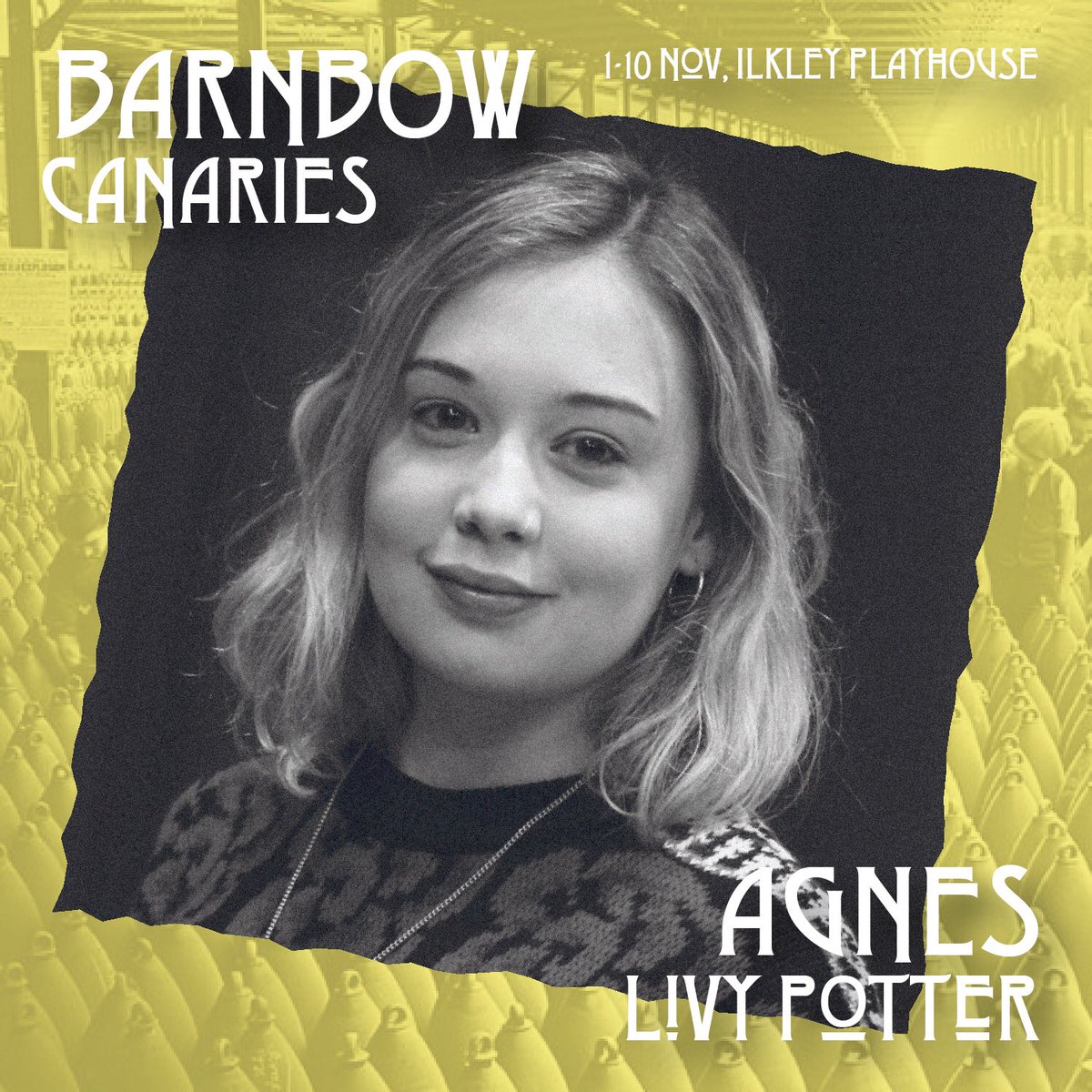 Meet the cast of #BarnbowCanaries! Lastly, lets introduce Livy Potter (@livyrose_p), who plays munitions worker, Agnes. Livy‘s just been chatting to @gayleoninterweb <a href="/BBCLeeds/">BBC Leeds</a> about this fantastic play - tune in to Gayle’s show at 3.35ish this afternoon to find out more!