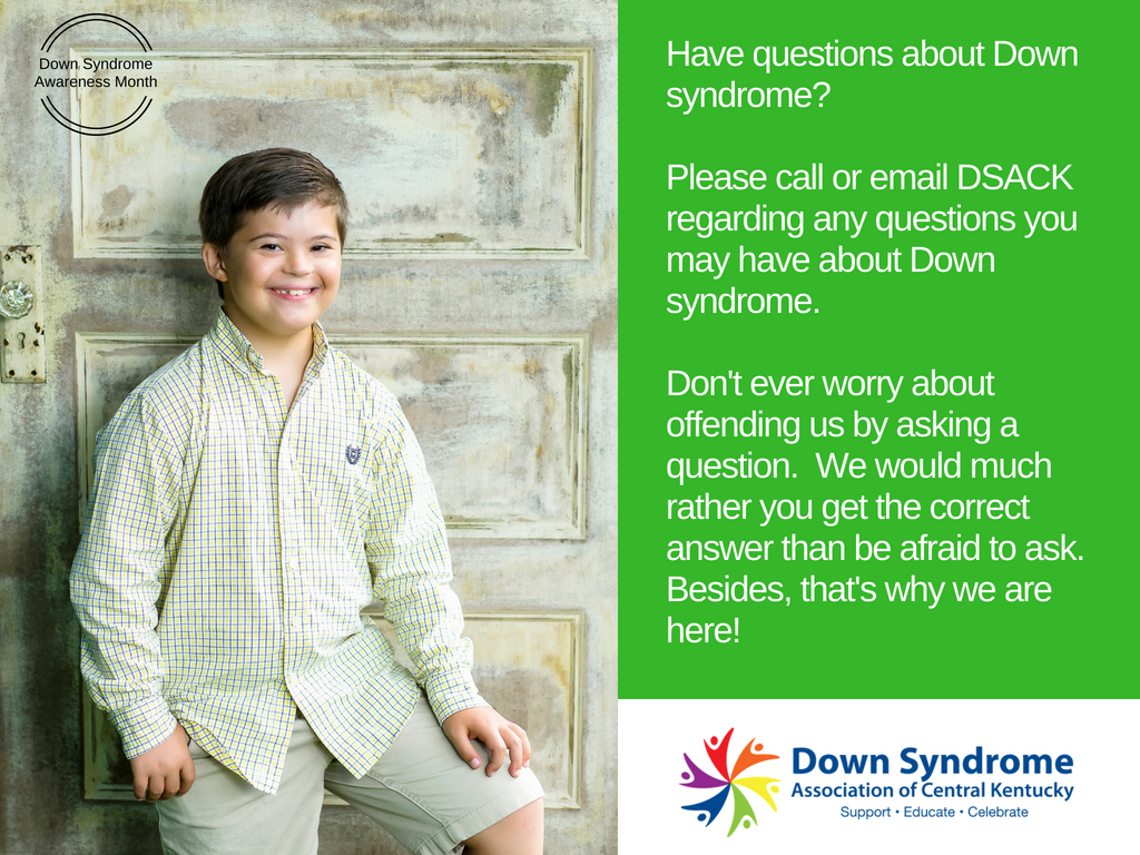 DSAofCentralKY's tweet photo. It's Down syndrome Awareness Month!  Learn more at https://t.co/wDR8AZ8F0B. #DSACK #DSACKEducates https://t.co/nj5t6g2mG8