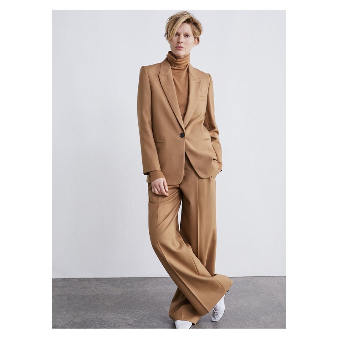 zara camel suit