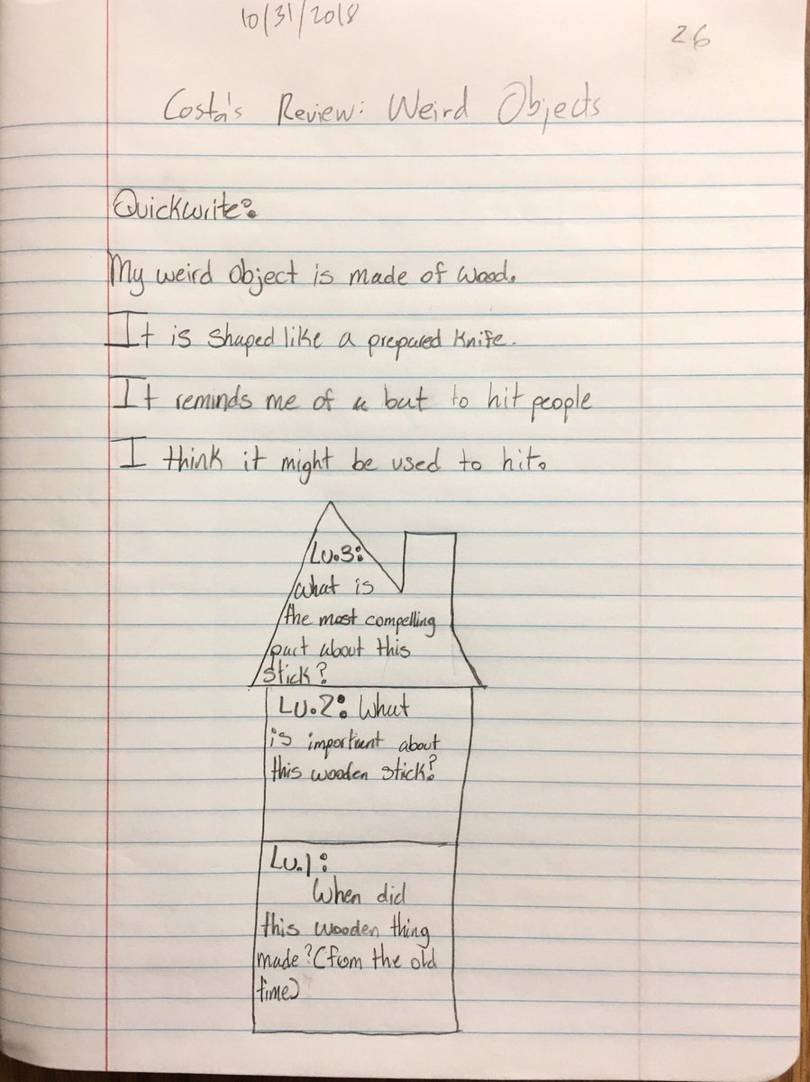 Fun day today: <a href="/BedichekAVID/">BedichekAVID</a> 6th graders came up with Costa’s Leveled Questions for weird objects, then got thumbs up/down feedback from the class, and discussion about levels of questions #AisdProud