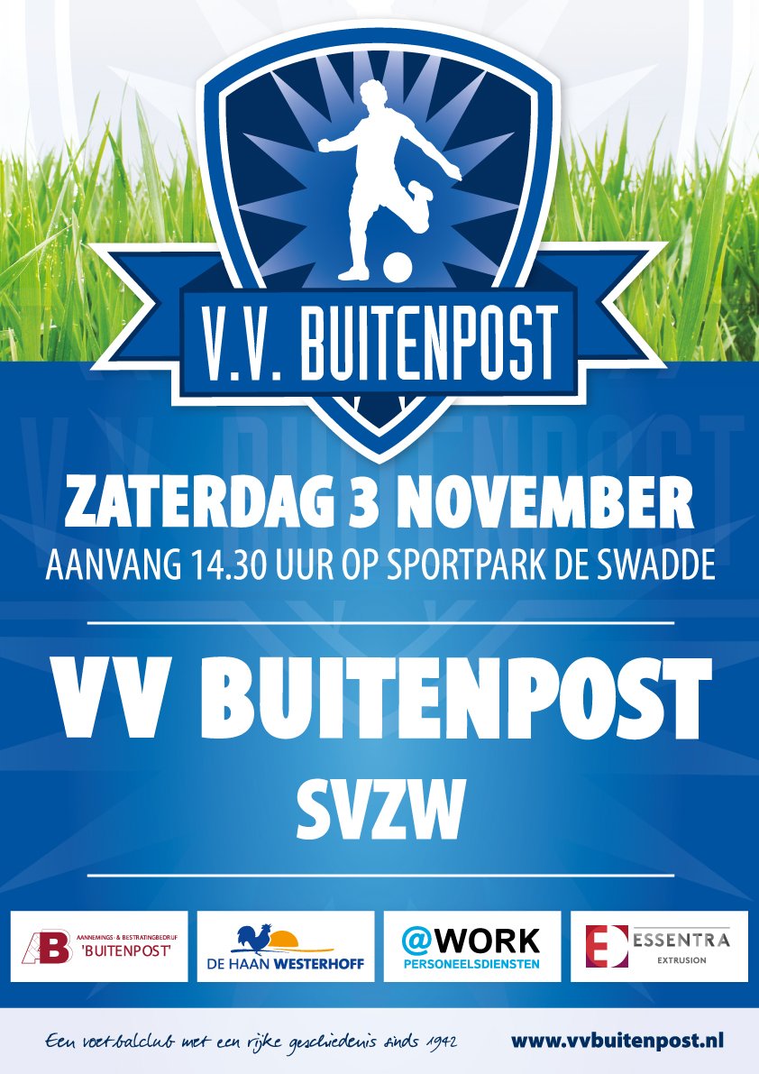 Zaterdag een belangrijke thuiswedstrijd tegen 'concurrent' <a href="/SVZW/">SVZW</a>. De ploeg uit Wierden moet winnen om uit de gevarenzone te komen en de Blauwkes willen eens 3 punten thuis.
Lees de voorbeschouwing: vvbuitenpost.nl/voorbeschouwin…