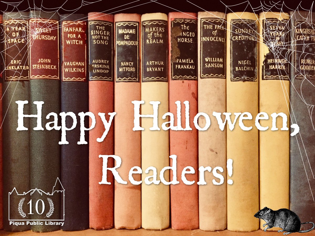 PiquaLibrary's tweet image. Happy Halloween, Readers! 🎃📚 #PiquaLibrary #10YearsatthePlaza #HalloweenLibrary #LibraryHalloween