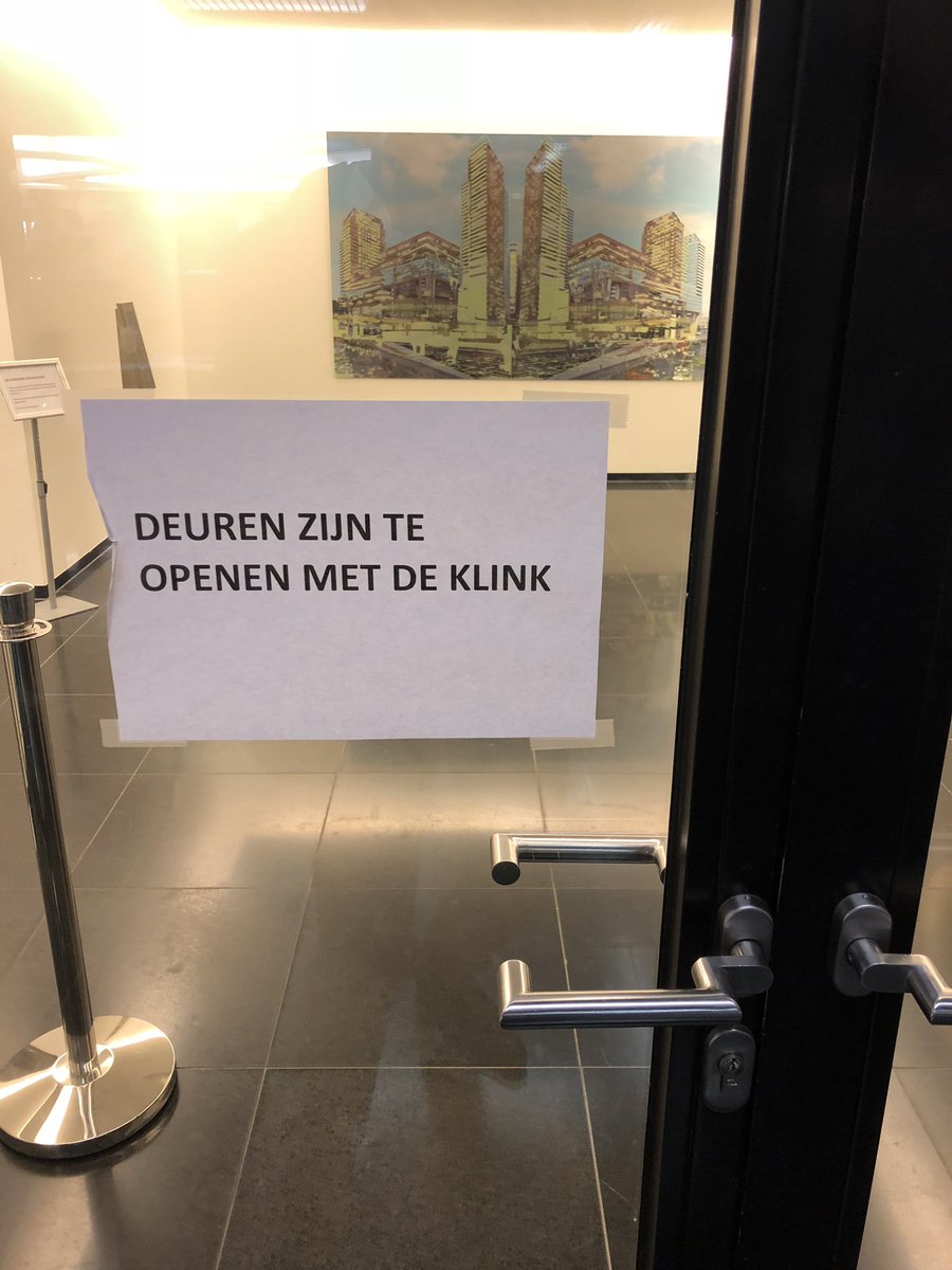 PaulEmans's tweet photo. In gebouw NewBabylon Den Haag zijn deuren te openen met de klink #klinktgoed #datopentdeuren https://t.co/hkva39XuCD