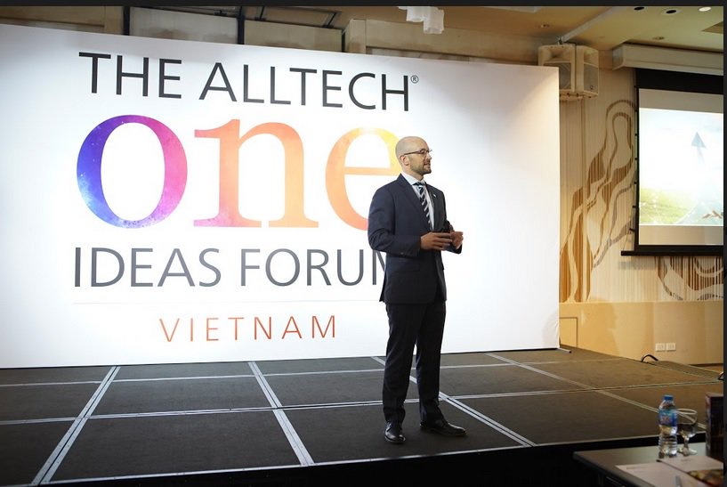 Alltech's tweet photo. The first of two stops in Vietnam of the Alltech #ONEIdeasForum was held in Ho Chi Minh City, welcoming more than 140 customers who learned about sustainability and goals for agribusiness in South Asia, mineral myths and Alltech's vision for the future. Now on to Hanoi! https://t.co/UOQaFfStk6