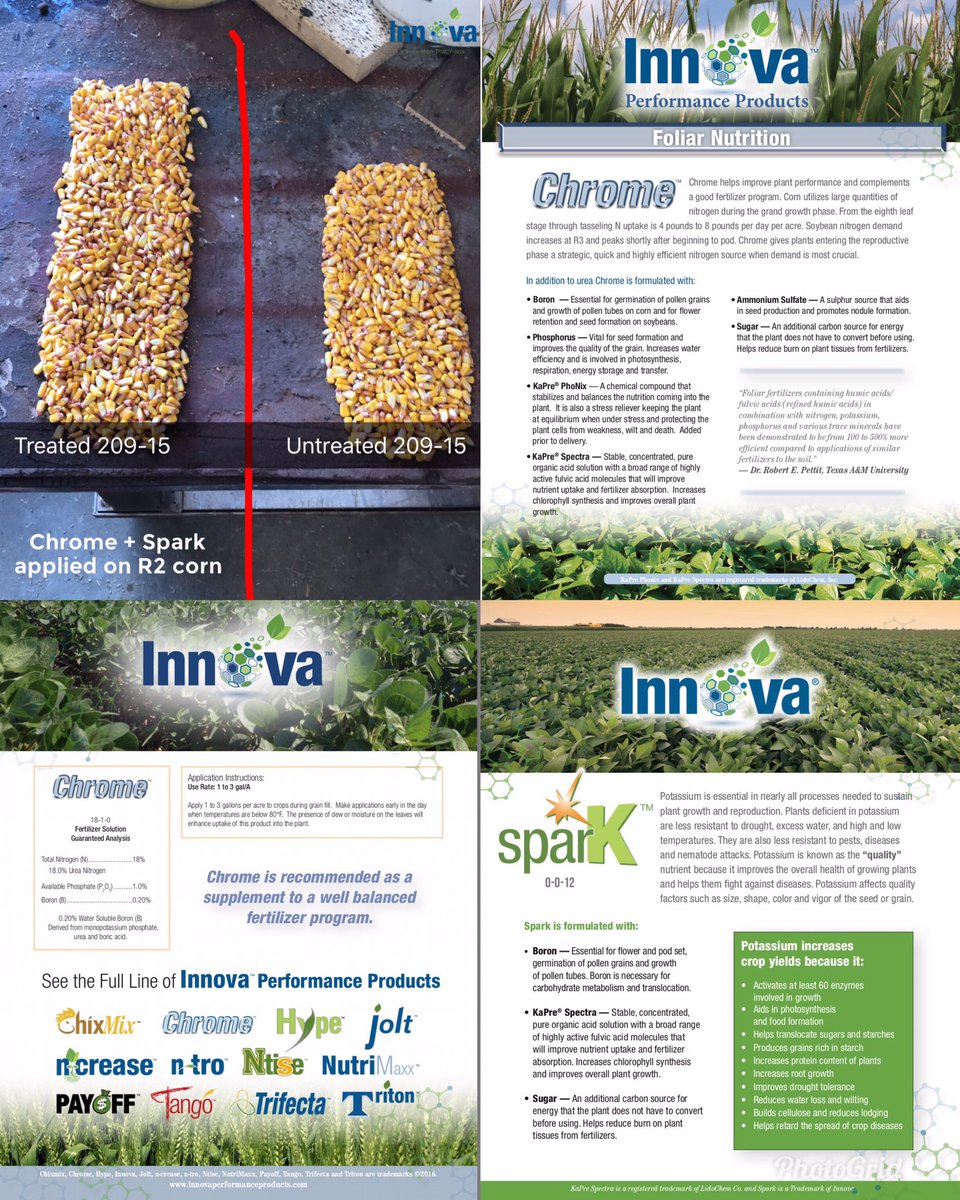 InnovaProducts's tweet photo. These results don’t lie! This grower had outstanding yield results and ROI. The yield difference was +7 bu/ac on the treated vs. untreated in Howard Co. IN- we love seeing our growers success with #innovationthatyields #chrome #spark https://t.co/4ye4YsnCzJ