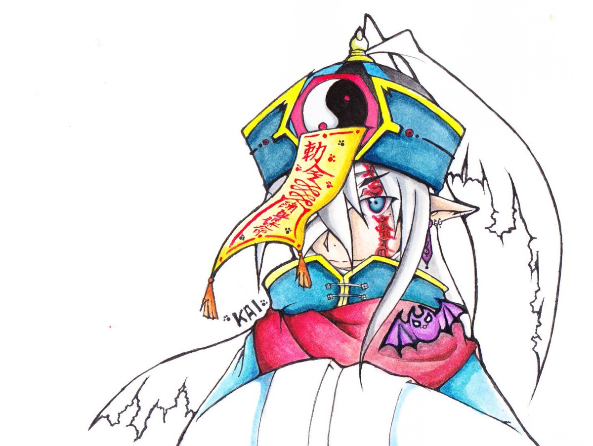 Lio ニャンコ先生大好き 因みにメインの お札 と 顔の梵字 は手描きです 苦笑 お札 は修正なしの一発勝負なので無駄に精神使いました ただやっぱ絵描くのは楽しいですね W