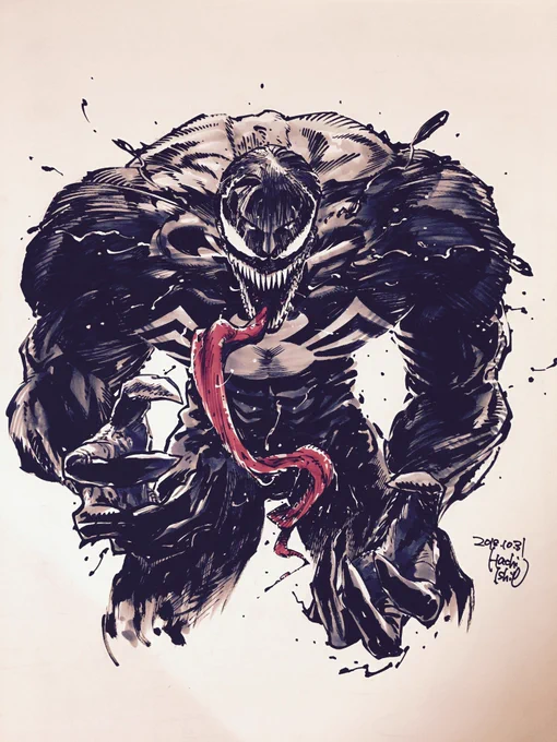 Day 31   #inktober #inktober2018 #Venom #ヴェノム  映画楽しみ! 