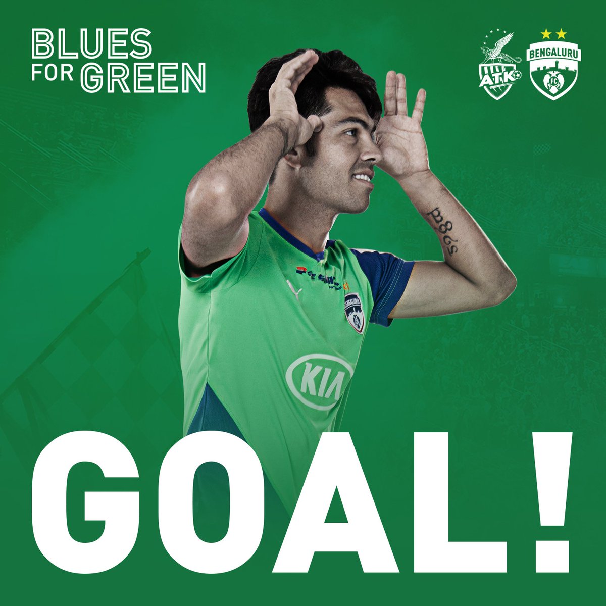 bengalurufc's tweet photo. 45+3' TOP CORNER TEKKERS! What a strike that is by Miku, who curls one past the wall, and right into the angle of the upright. Phew! 1-1. #KOLBEN #Hitman https://t.co/21z3q5x3BN