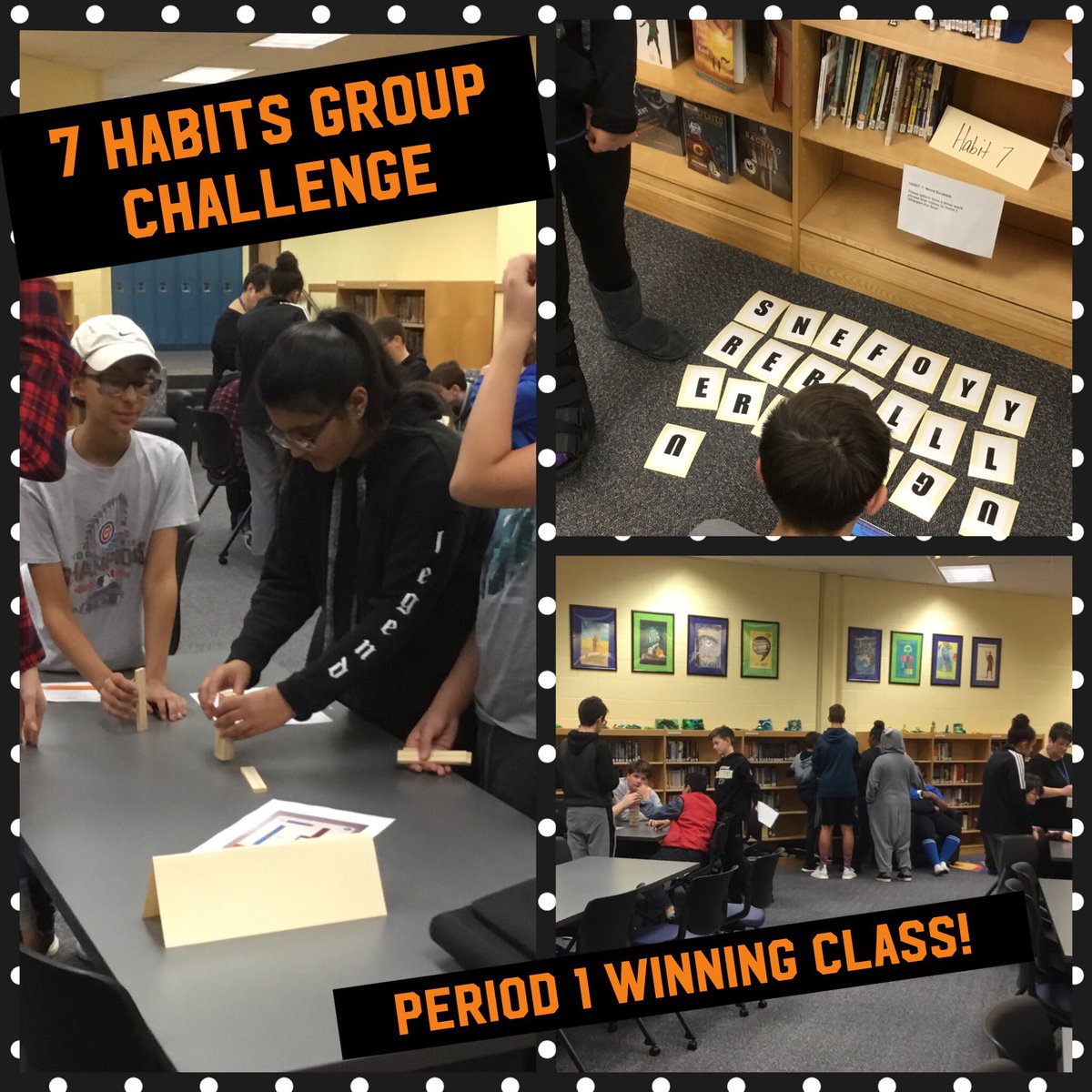 OJEagles108's tweet photo. Happy Halloween! Today we are completing a group of challenges focused on #7habitsofhighlyeffectiveteens with a series of group challenges. These @OJHEagles were the first class of winners today! @OSD135 #Innovate135 https://t.co/joptha29Fz
