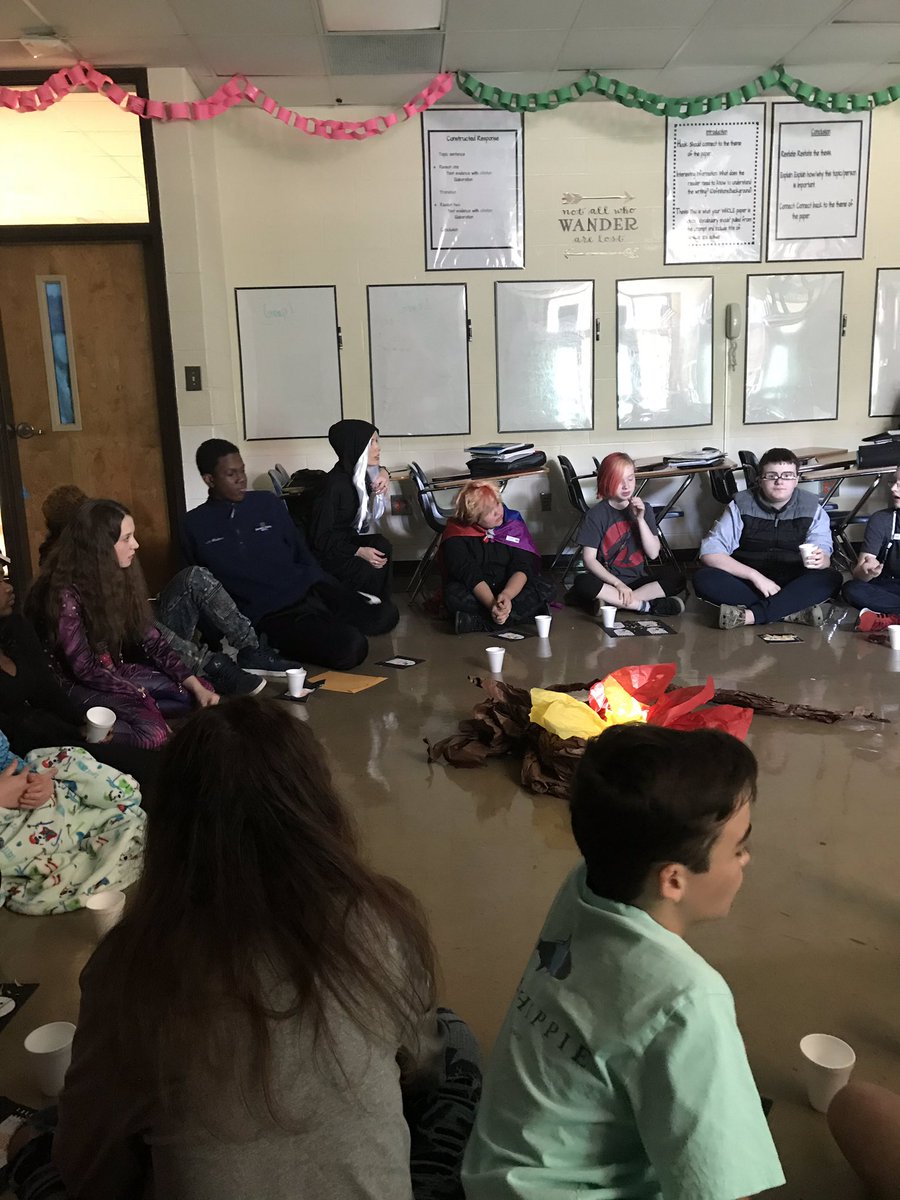 MrsMcCoy84's tweet photo. Spooky story time with an interruption from some dinosaurs @laurarfarmer @MadrasEagles https://t.co/dtl48ozJGe
