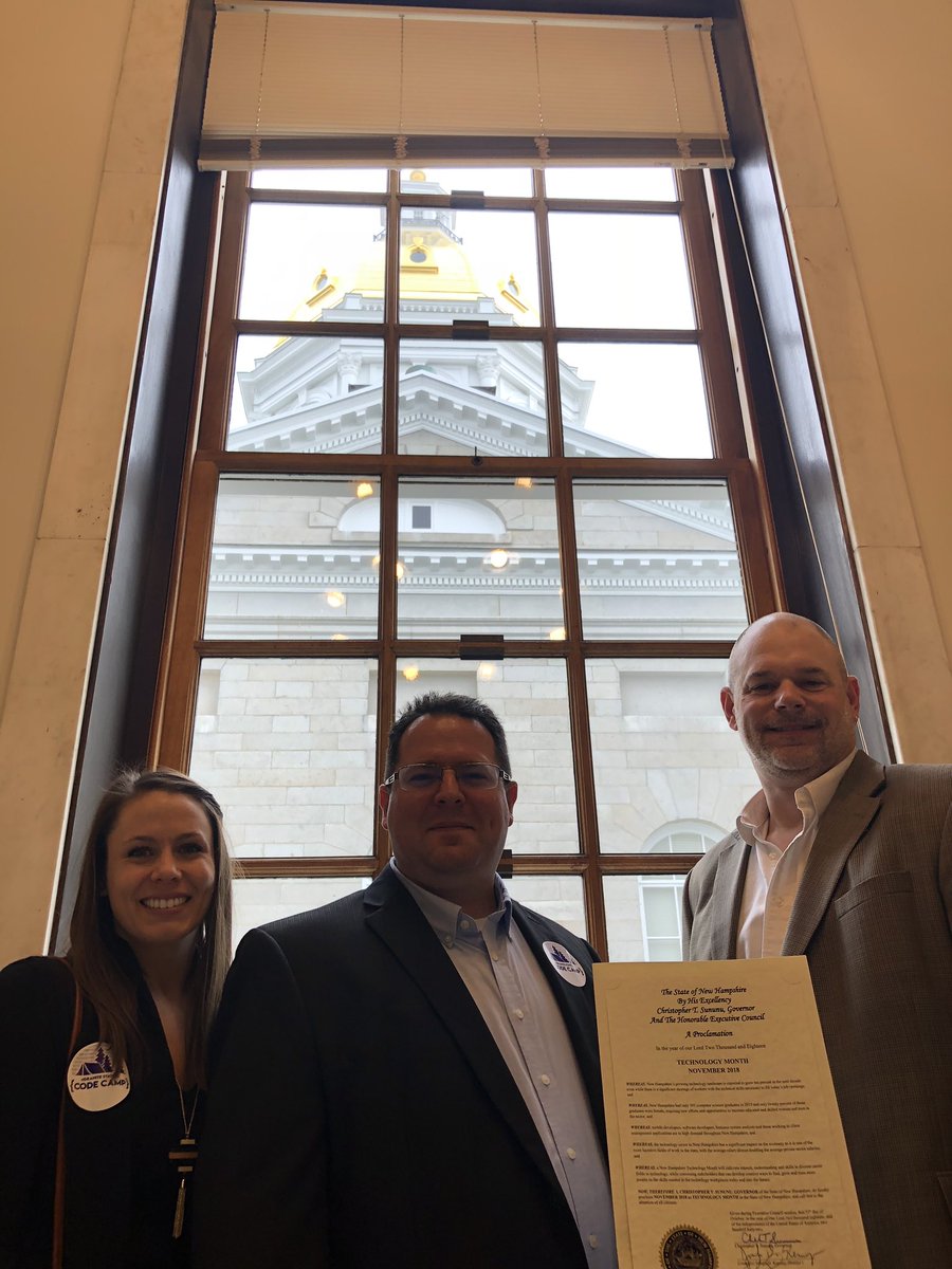 GraniteStHacker's tweet photo. November is officially #NHTechMonth by proclamation of Gov. Sununu! — at Capital Building in Concord NH https://t.co/gLF8akAGxt