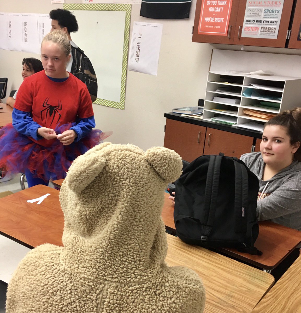 HCPSBarrington's tweet photo. BMS AVID students are facing their fear of public speaking by presenting spooky fishbowl speeches on Halloween! @HCPS_AVID https://t.co/A0IqhmnR27