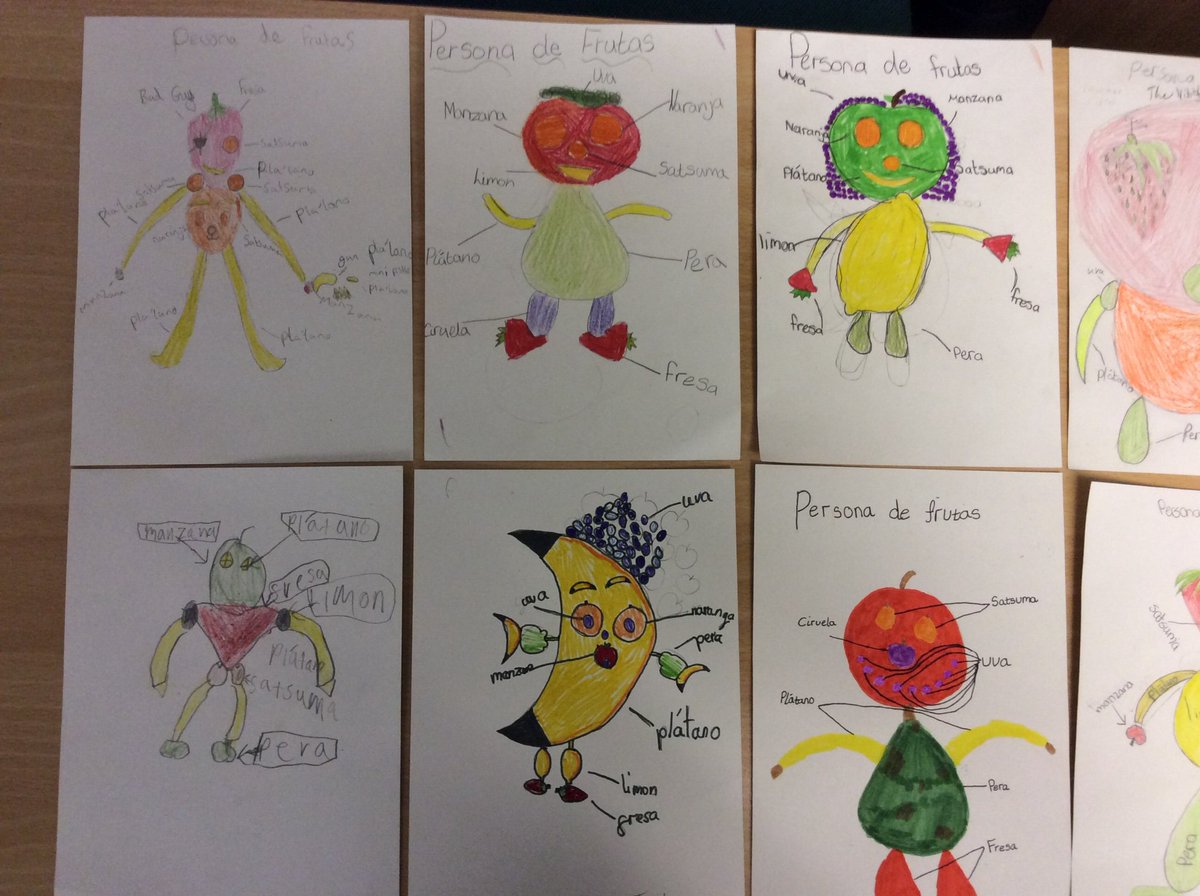 stmargaretsps's tweet photo. #P6M have been learning how to pronounce a range of fruits in Spanish. They reinforced this vocabulary by creating a โpersona de frutasโ #1plus2 #falkirk1plus2 #languagelearning #OU_SCILT @OULanguages @scottishcilt https://t.co/Z8xI3Zno8N