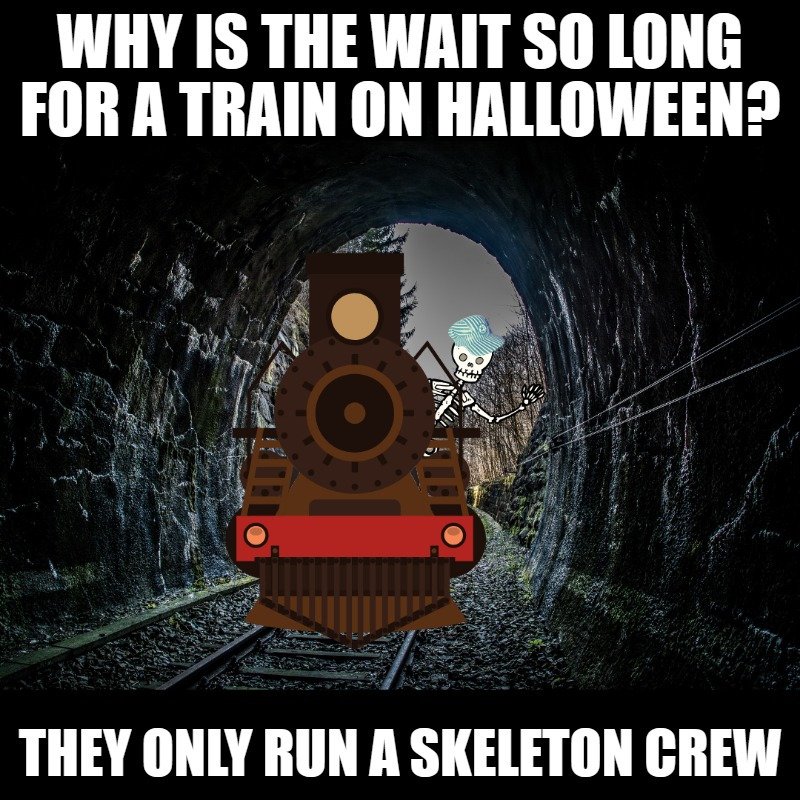 We hope you enjoy today's skele-pun! Happy Halloween!