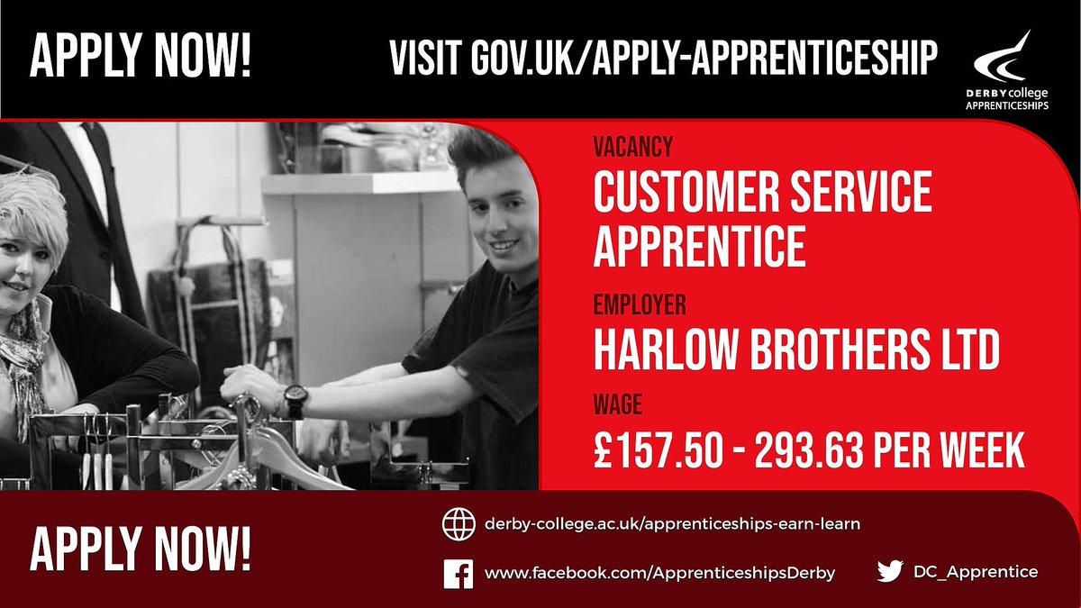 ApprenticeshipsDerby (@dcg_apprentice) on Twitter photo Join <a href="/harlowbros/">Harlow Bros</a> a family run independent business with over 90 years' experience with this Customer Service #Apprenticeship 🤝
Start your journey here 👉 socsi.in/T4Quw Join <a href="/harlowbros/">Harlow Bros</a> a family run independent business with over 90 years' experience with this Customer Service #Apprenticeship 🤝
Start your journey here 👉 socsi.in/T4Quw