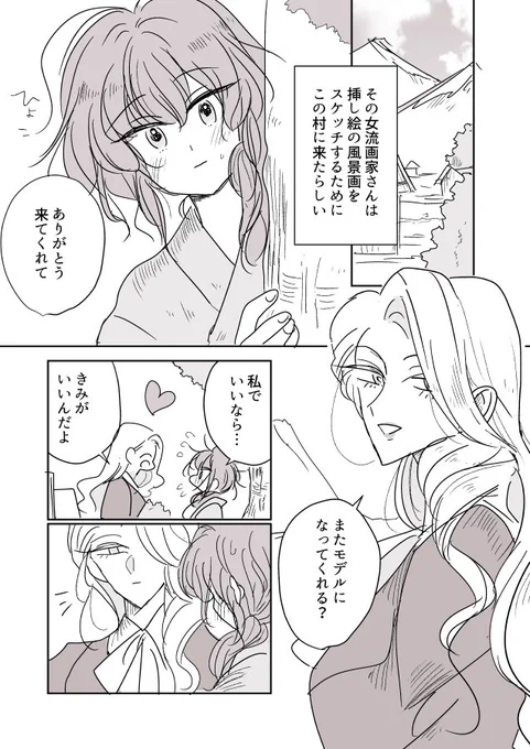 【創作百合】女流画家とモデルちゃん。出会い② 