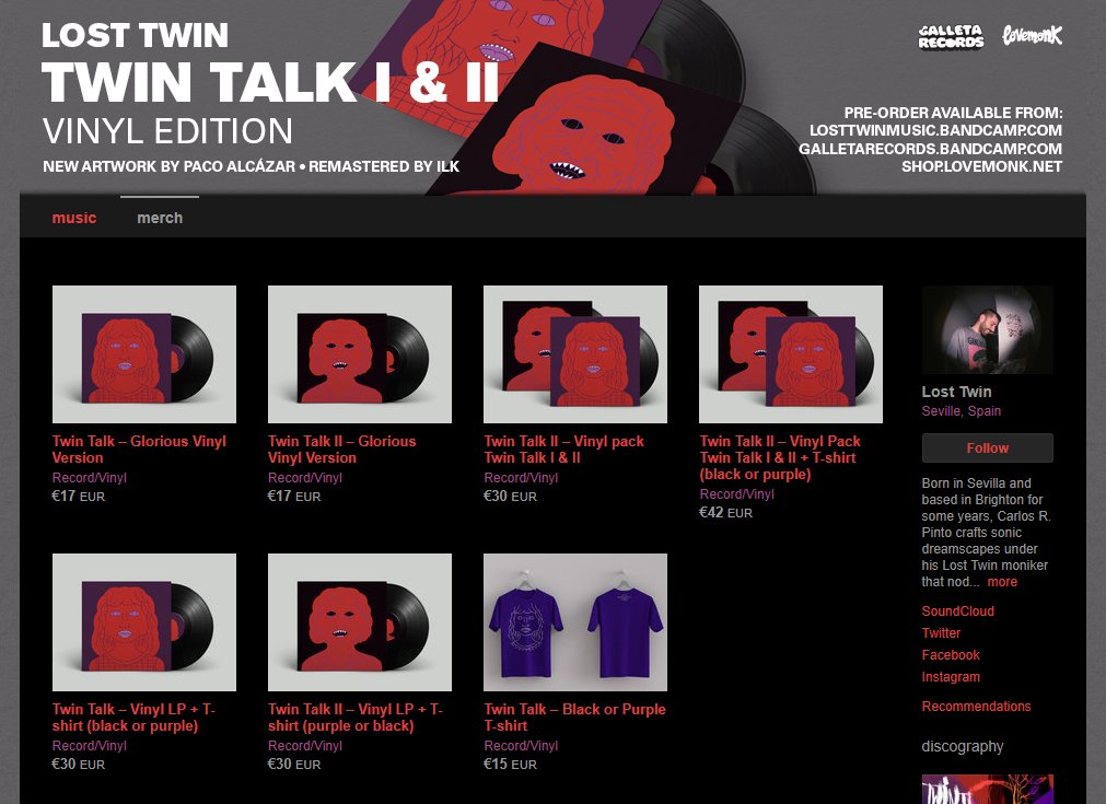 Lost_Twin's tweet photo. Ya están los vinilos de Twin Talk I y II para preorder, tanto discos individuales como en varios packs que son de lo más apetecible 🤤 Dadle candela!
https://t.co/ChT4L062g0
https://t.co/JKeiLKoqnR
https://t.co/Khe4rDdr7N https://t.co/5keQHApe6w