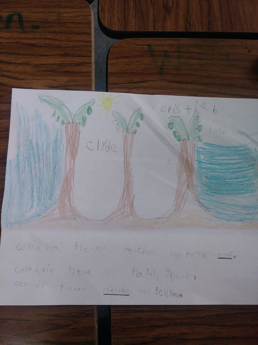 isabellopezsa's tweet photo. Usando nuevas estrategia de escritura (la línea mágica) incluyendo tema de la semana (nuestro planeta) y enfoque global (el paisaje Colombiano.// We are applying new writing strategies (the magic line), including our weekly topic (our planet) and the Colombian landscape😍 https://t.co/J3qfVz3NXZ