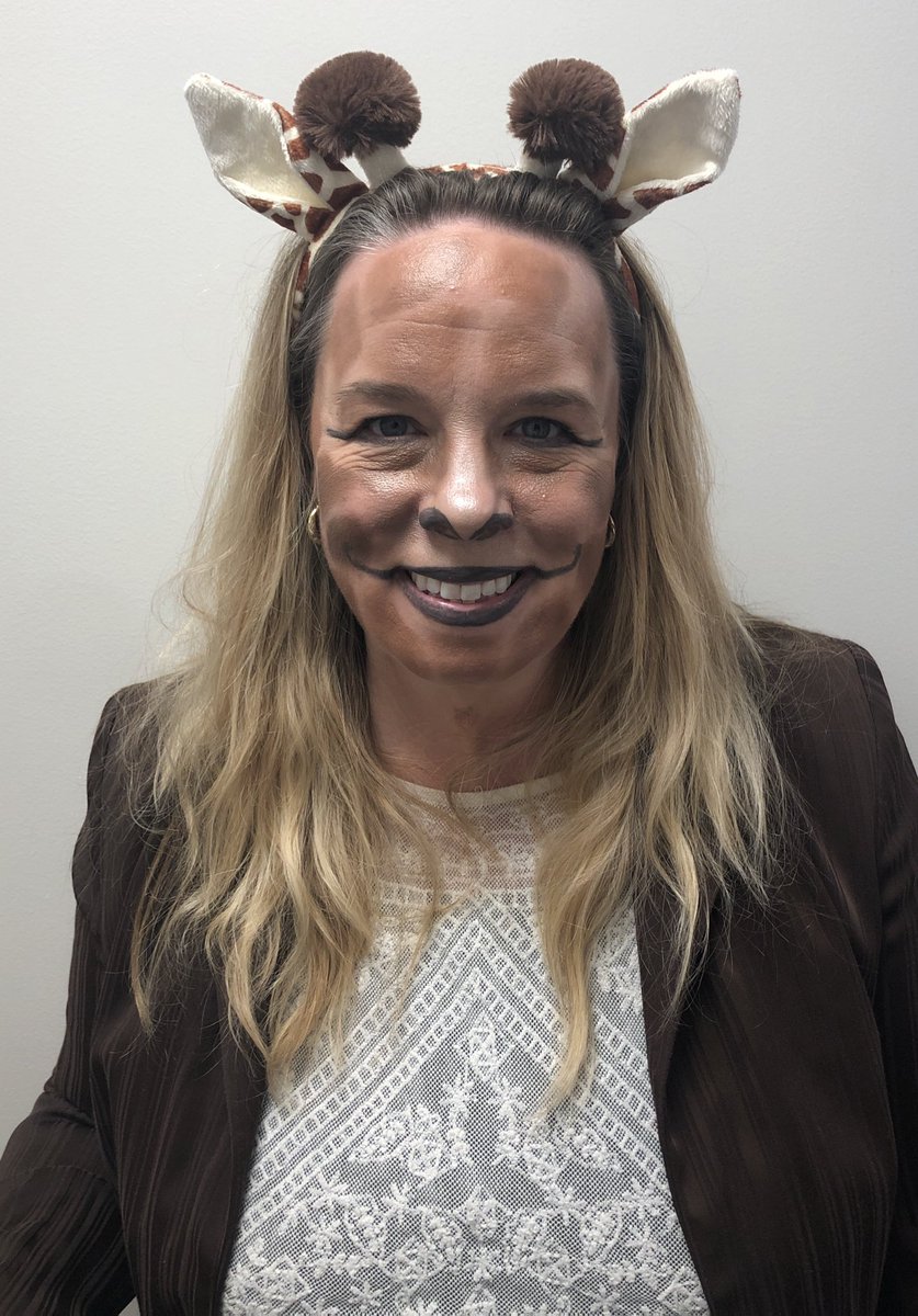 Ms. Williams got into the Halloween spirit today! Who knows what a group of giraffes is called?  #popquiz #TheACsWay #ExperienceDickson