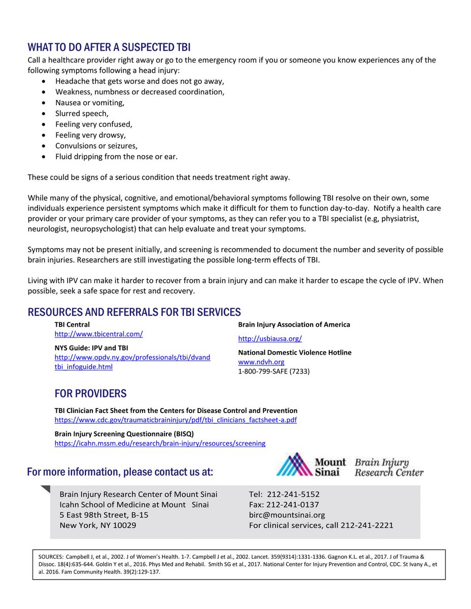 Brain Injury Research Center (BIRC) of Mount Sinai tweet media