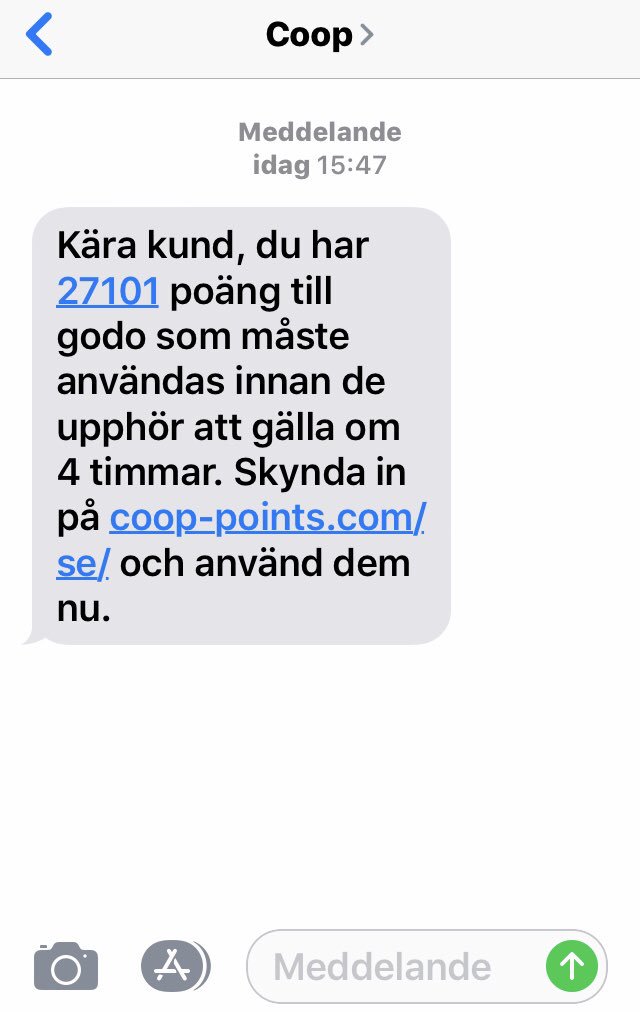 Hej <a href="/CoopSverige/">CoopSverige</a> 
Är detta sms verkligen från er?