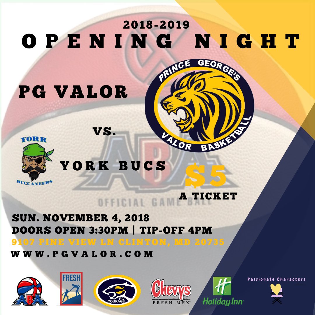 pgvalorbball's tweet photo. This Sunday NOVEMBER 4TH PG VALOR in the HOME OPENER against the YorK Bucks🚨Do you have your ticket??? Because you won’t wanna miss this! #pgvalor #pgvalorbasketball #aba #season3 #homeopener #valornation #gameready #levelup #basketball #ballislife (AT) https://t.co/LKHUE2a6af