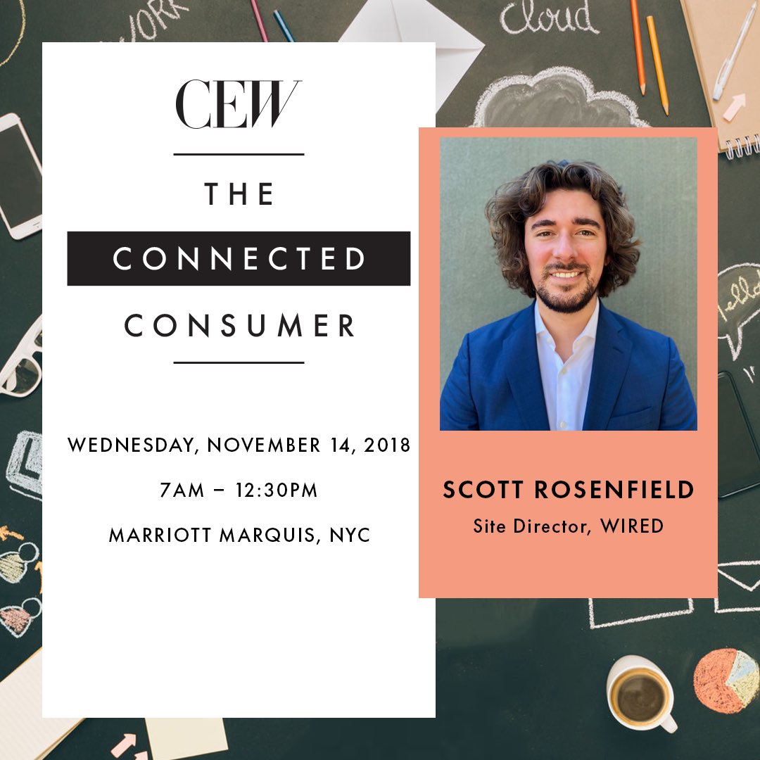 CEWinsider's tweet photo. Join us on 11/14 with @WIRED's very-own @ScottRosenfield & @Shiseido's Angelica Munson as they discuss how #beauty companies can deliver experiences that put today's #consumer first at our #CEWConference. https://t.co/1wAc2uVR5y https://t.co/sEa1ajZsJM