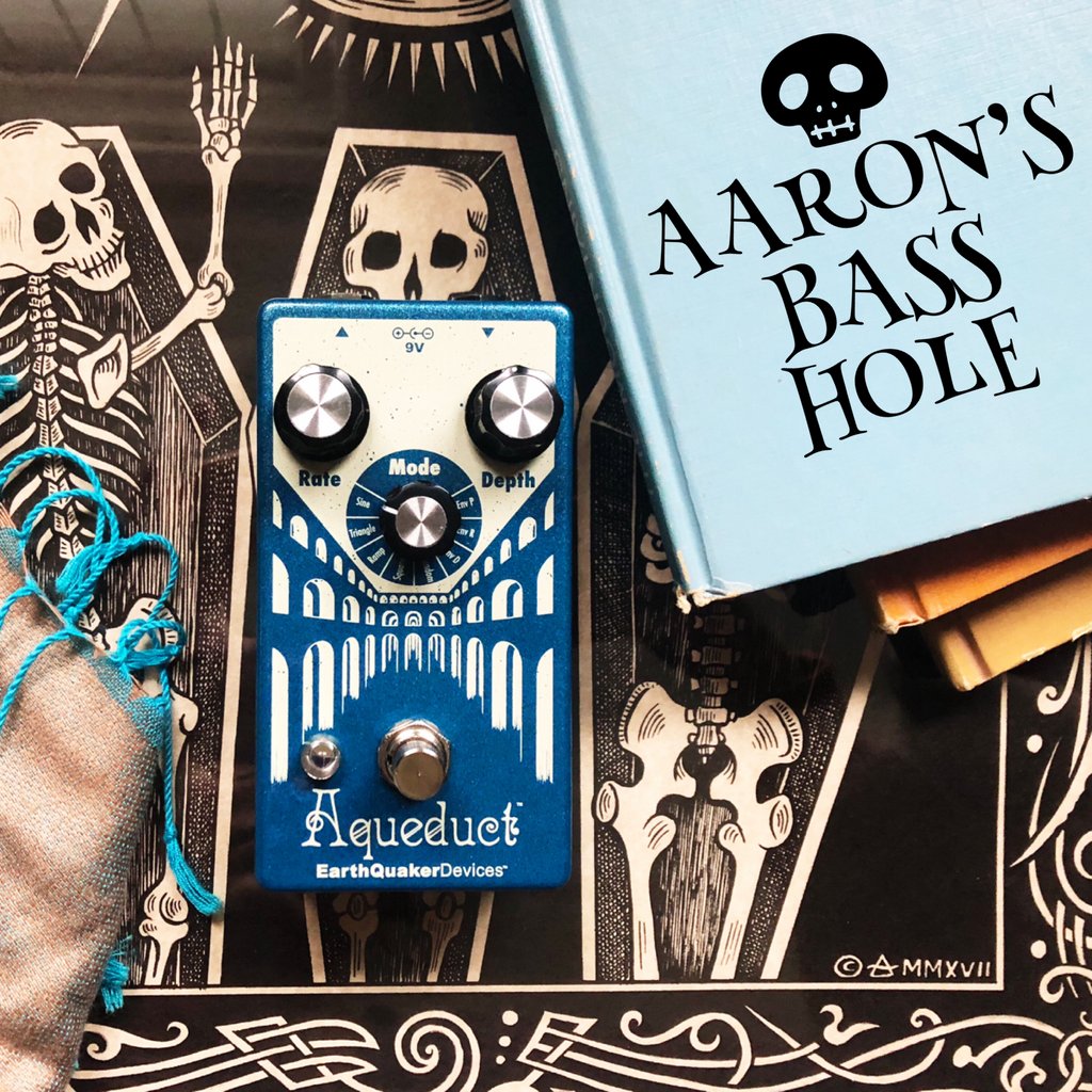 EarthQuakerDev's tweet photo. AARON'S BASS HOLE IS BACK. Learn the difference between vibrato and tremolo and hear the new Aqueduct vibrato on bass! https://t.co/pj4qiyf8PX https://t.co/nAESzlUtbq