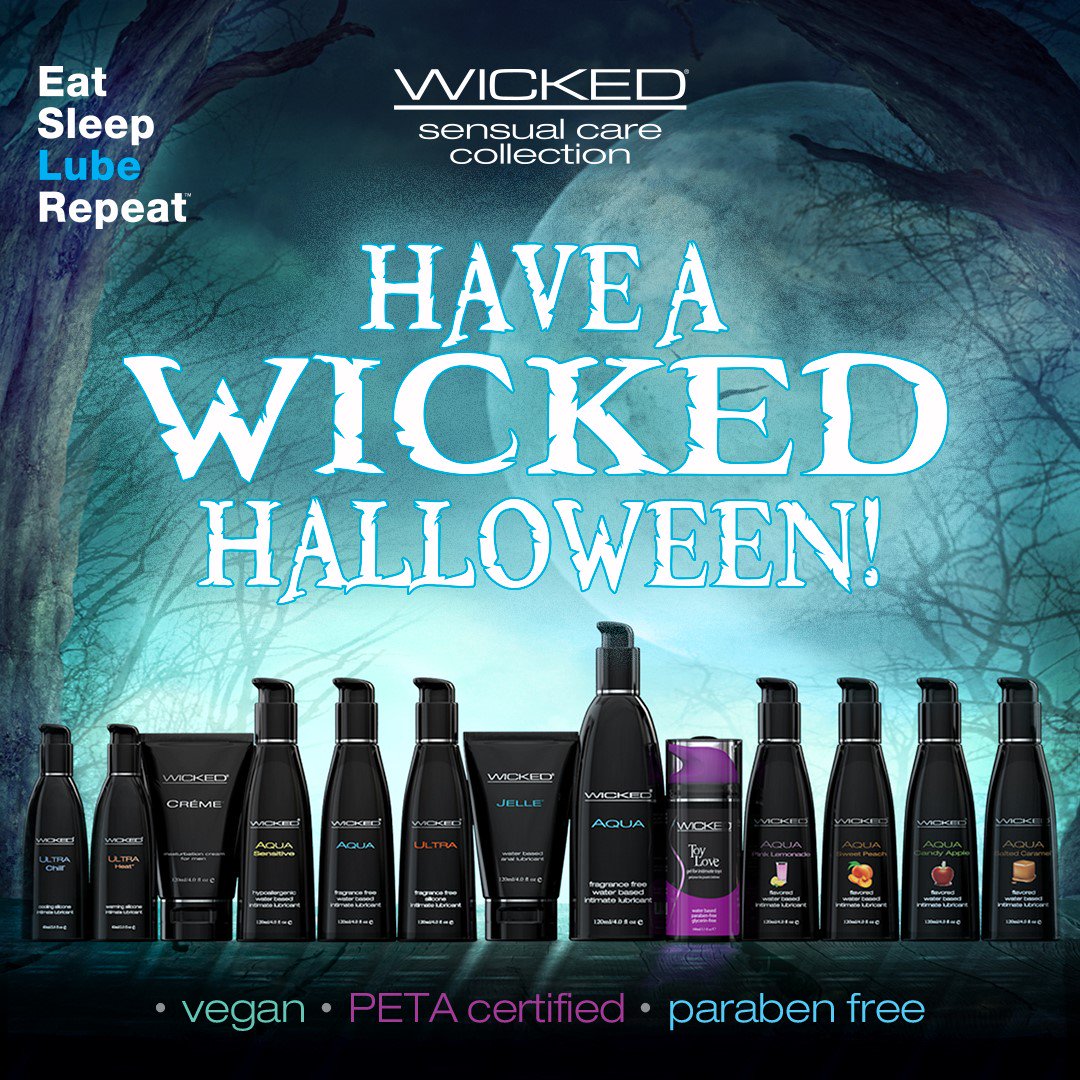 WickedSensual's tweet image. Happy #Halloween! Give yourself a head start on the trick or treating with WSC lubes! It’s time to #GetWicked 😉