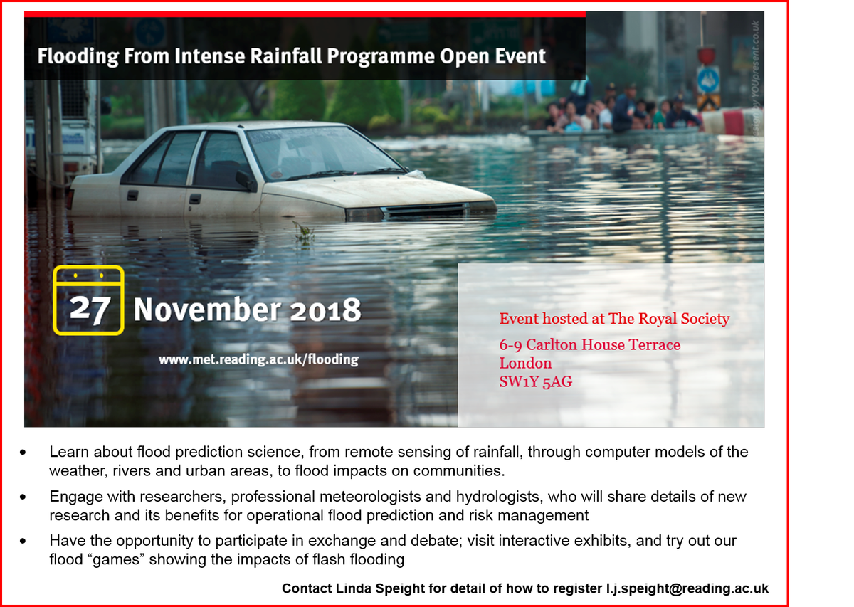 NERC_FFIR's tweet photo. Do you want to hear about the outputs from the @NERCscience Flooding From Intense Rainfall Programme?

Do you fancy lunch with live music and a chance to play some fantastic flood based games?

Come to our Open Event in London on 27th November.
Contact @Linda_sp8 to find out more https://t.co/UHm8nfOWlt