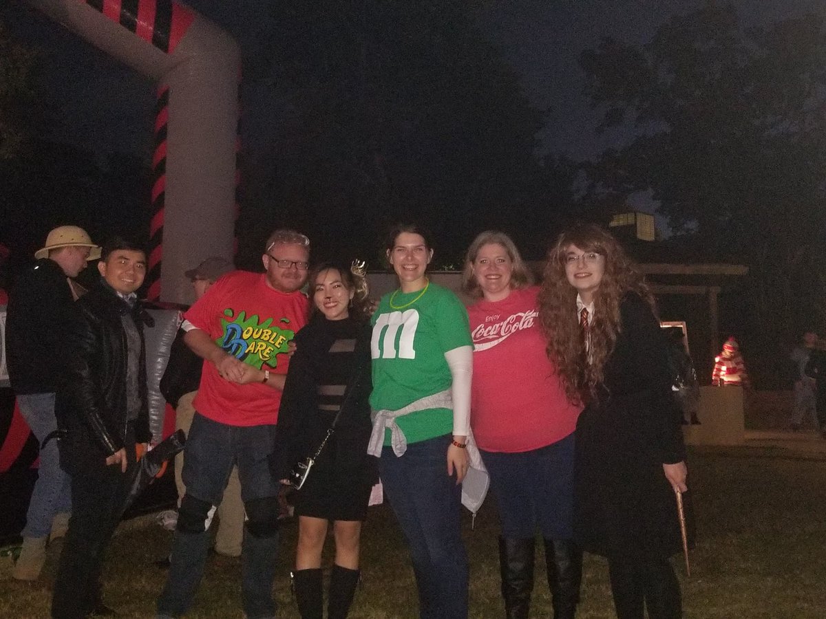 back40design's tweet photo. Happy Halloween from Back40! We’ve been feeling the Halloween Spirit since last Friday at OKC’s Haunt the Zoo. The team had a great night bonding over laughs, scares and interesting costumes. (Yes, our president is a bunny.) https://t.co/rmfElycGZD