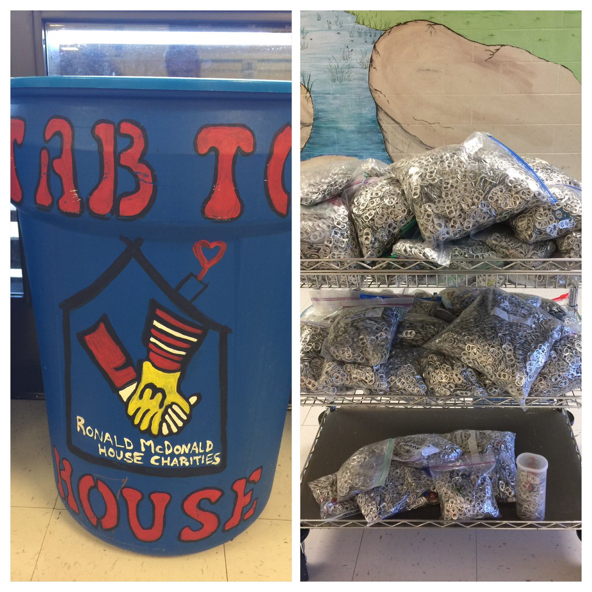 MaggieHoder's tweet image. Wow!! Look how many tab tops I get to bring to Ronald McDonald House from Salem Elementary!! Keep collecting and sending them in, they add up to $ for a great cause! @SalemElementary #gamechanger