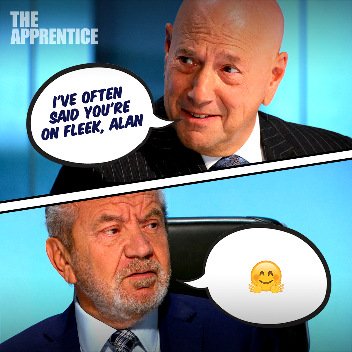 bbcapprentice's tweet photo. Come on, we all know @Lord_Sugar is low-key very fleeky... 😎😎😎 #TheApprentice #ApprenticeWednesdays https://t.co/IzXGF66FX7
