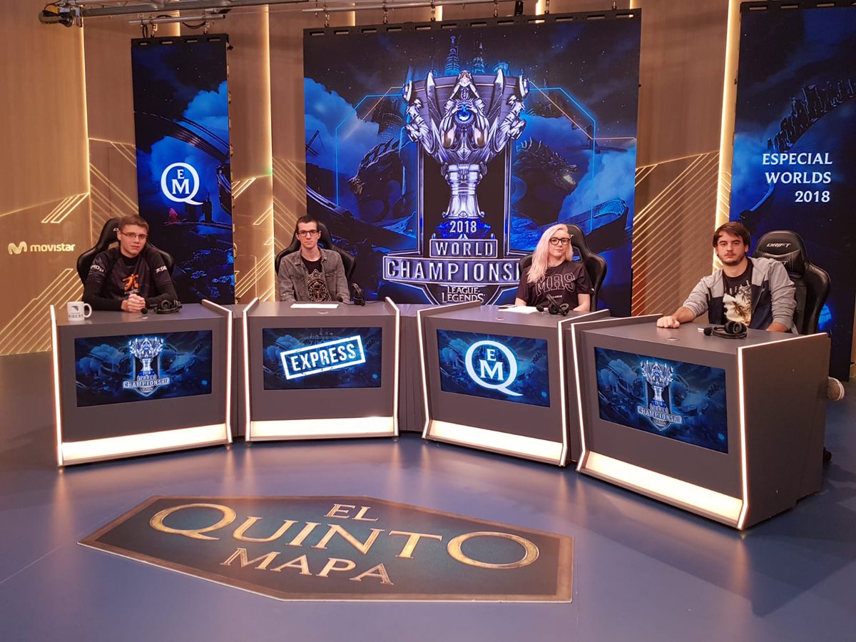 MovistarKOINOW's tweet photo. 🔴LIVE!
Empezamos un nuevo programa de #ElQuintoMapa especial #worlds2018 con @noa_pls, @DarthYellow_lol, @AagieKLZ y @mcadryh. ¡Os esperamos! 😀🍿
📺 https://t.co/8uSB85MCzq https://t.co/bZNVmbG1vm