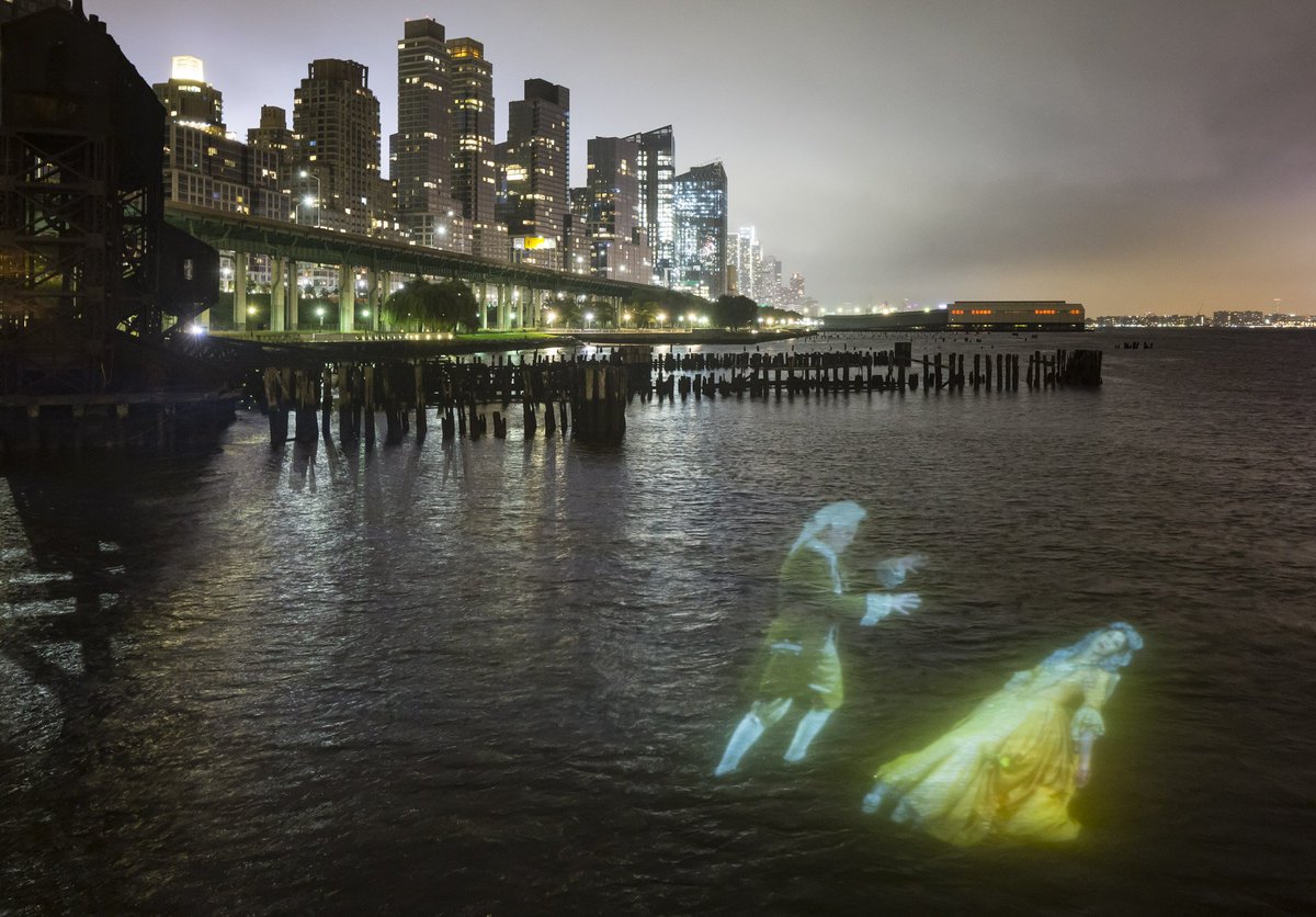 PublicArtFund's tweet photo. Tonight is your very last chance to experience Tony Oursler's haunting installation on the Hudson. 👻  Visit https://t.co/pv58yfFeb4 for your Halloween evening plans 😉 #TearOfTheCloud https://t.co/rNag2ZaVaB