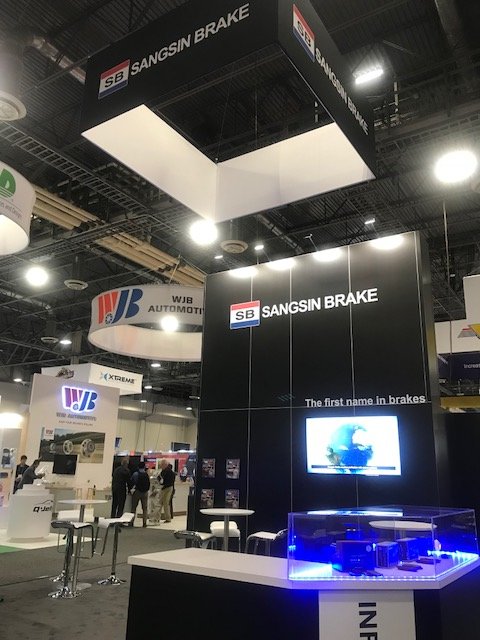 SangsinBrakeUS's tweet photo. It's Day 2 of #AAPEX2018 and we're having a great show! If you haven't already, make plans to stop by Booth 2068 to see our new trade show set up. #brakes https://t.co/pnabiGoUKF