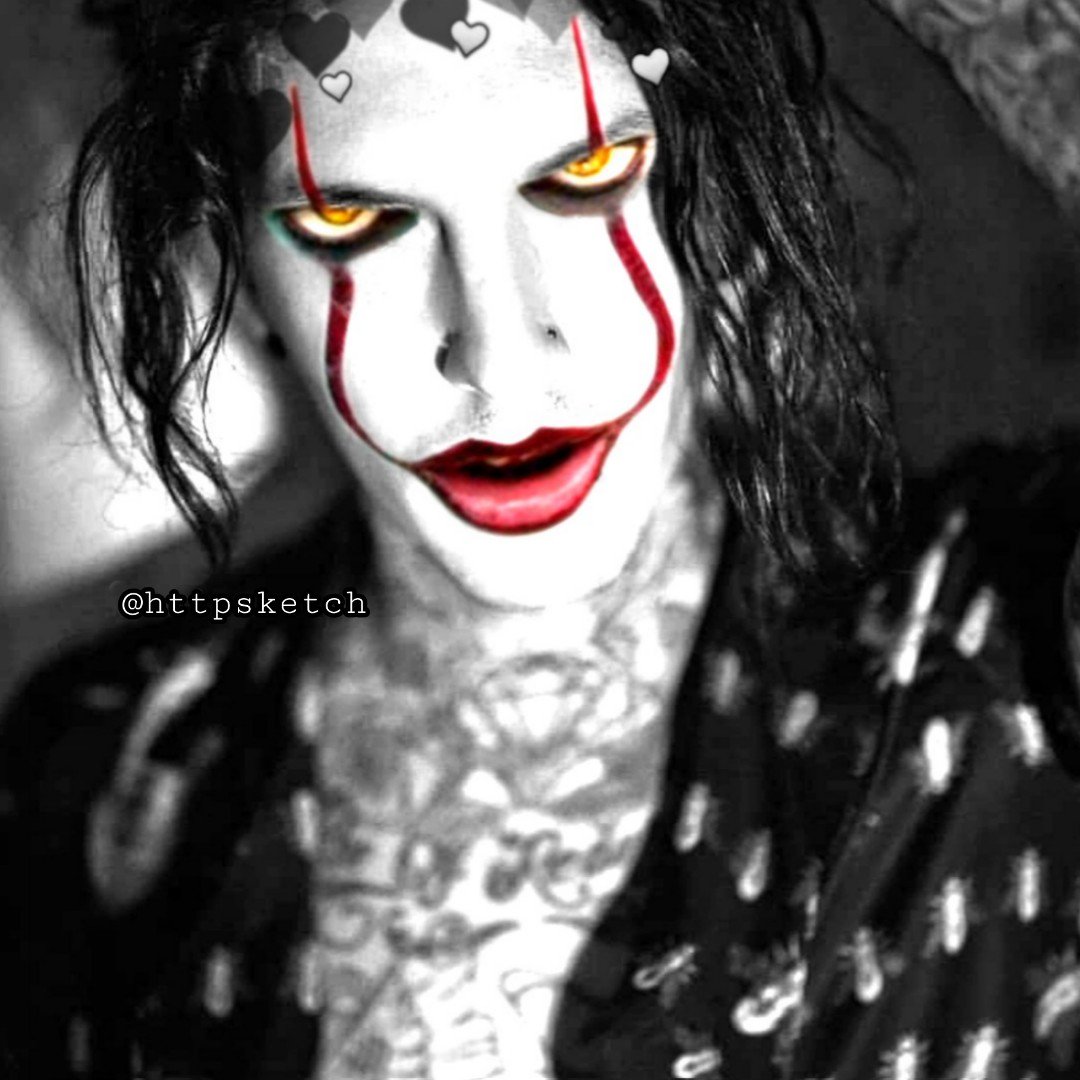 httpsketch's tweet image. Seeming as it's Halloween I decided to make a Pennywise inspired edit of @sketchreppinink . #HappyHalloween
