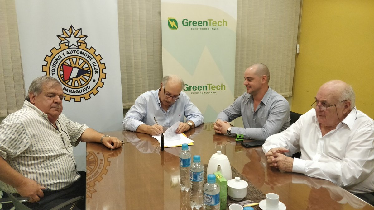touringpy's tweet image. El @touringpy y @greentechpy S.A. firman un convenio, cuyo objetivo es el apoyo interinstitucional de las partes para la evaluación, desarrollo e implementación de Proyectos de Movilidad Sustentable y Electro Movilidad.