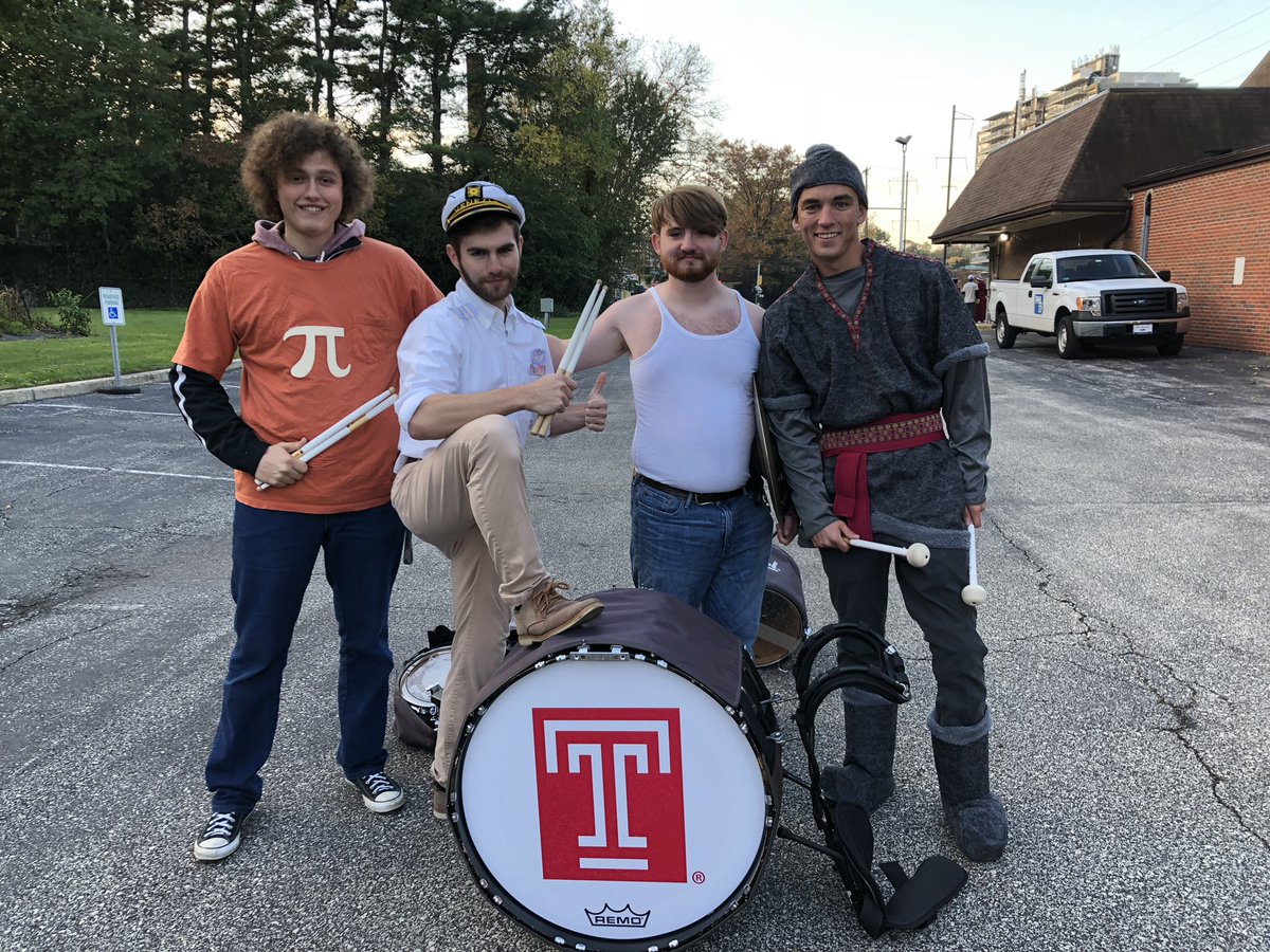 A few drumline members got to play on a special Halloween edition of the morning news today! Sure it was early and cold, but look at those costumes!
