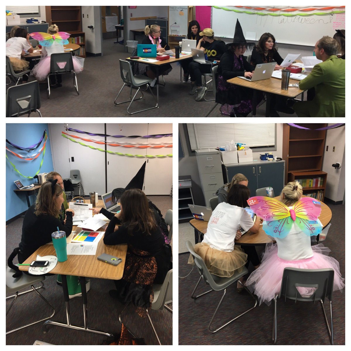 JLSimmons99's tweet photo. Witches, goblins and ghouls reviewed bodies of evidence for Cougar Run’s GT Identification Team this morning 🎃 #CRUNRocks
#ThrillOfTeachingandLearning
#BestGigEver
#DcsdFamily
#DcsdCIPG https://t.co/QmMfH7U9HP
