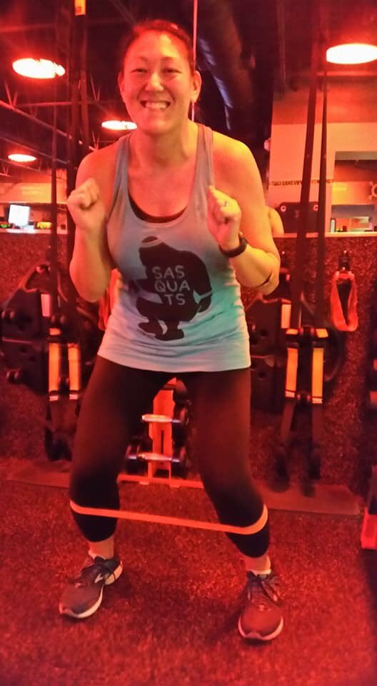 angela2330's tweet image. My new favorite workout tank #Sasquats #otfhellweek #mylegsareonfire