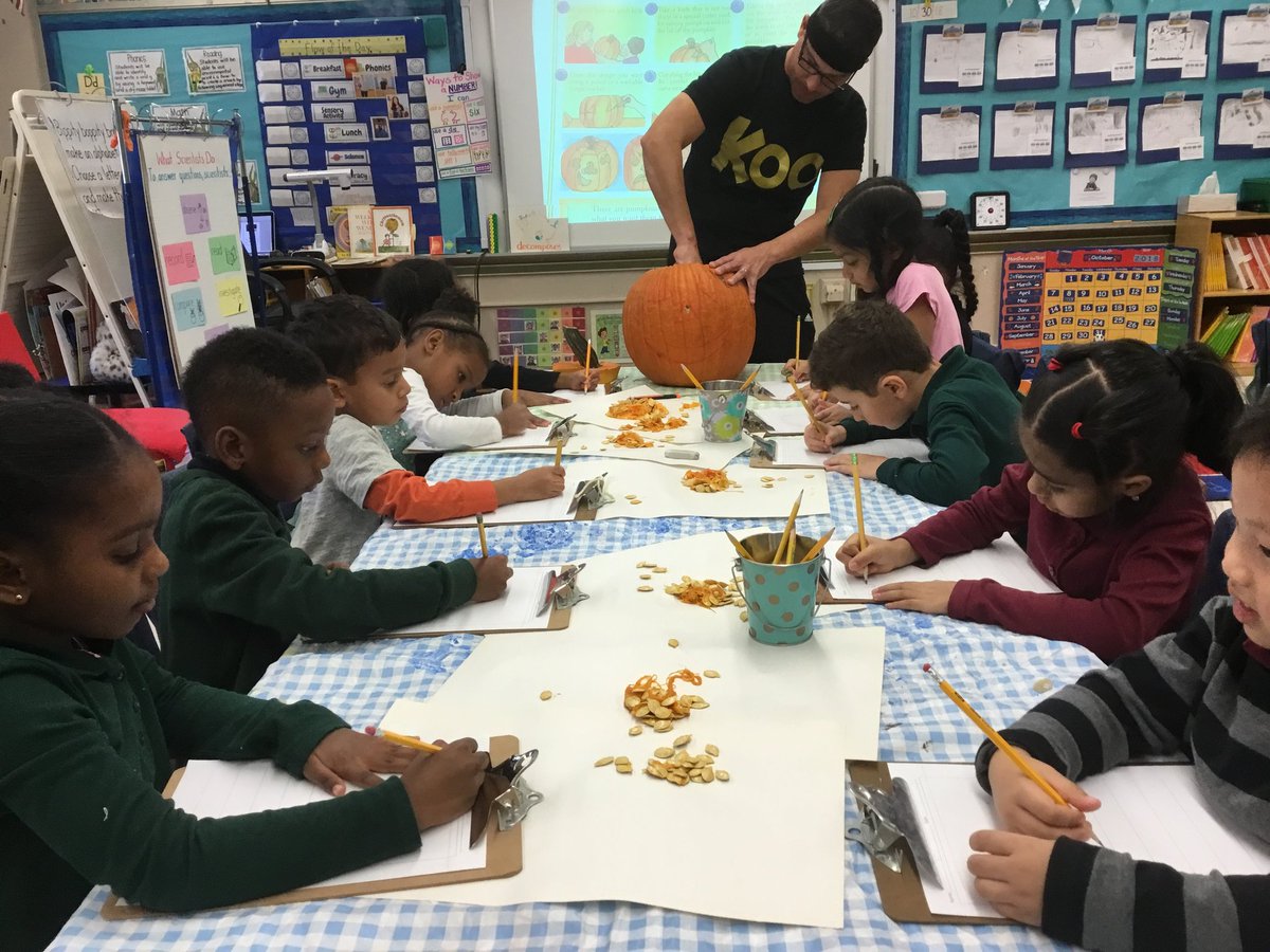 Scientists record their observations about a pumpkin using all their senses. #76learns