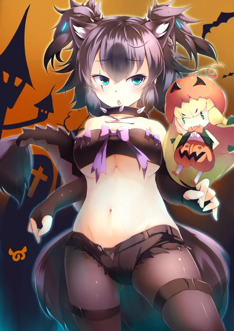 ハロウィンということでケルベロスちゃん #けものフレンズ 